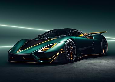 Green and Yellow Supercar