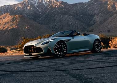 Aston Martin Convertible in Mountain Landscape