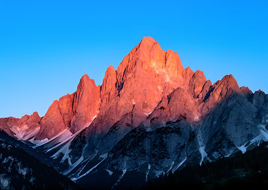 Mountain Peaks at Sunrise