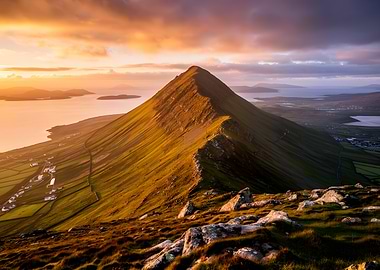 Mountain Ridge at Sunset