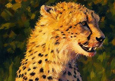 Cheetah Portrait Painting