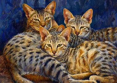 Three Tabby Kittens in a Pile