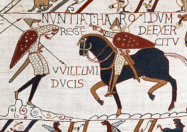 A Messenger Tells Harold about William's Army Print Bayeux Tapestry Scene 50