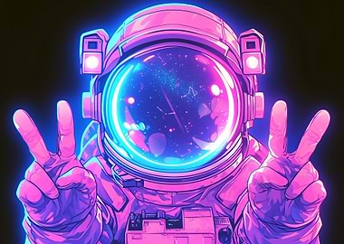 Astronaut making peace sign
