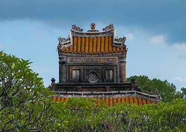 Ornate Asian Temple Roof Detail