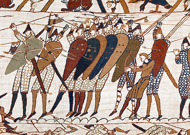English Warriors at the Battle of Hastings Bayeux Tapestry Scene 51