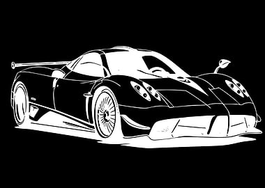 White Sports Car Silhouette