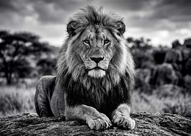 Majestic Lion on Rocky Outcrop