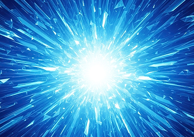 Abstract Blue Crystal Explosion