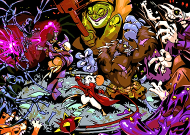 Fantasy Battle Scene with Anthropomorphic Animals