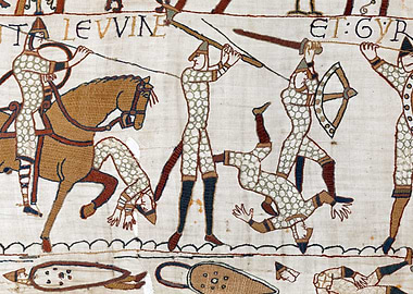 Here Fell Leofwine and Gyrth, Brothers of King Harold Bayeux Tapestry Scene 52