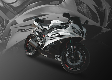 White Yamaha R6 Motorcycle