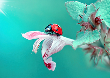 Ladybug on a delicate flower