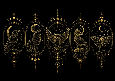 Celestial Animals and Moon Phases