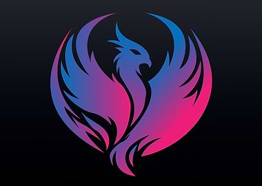 Phoenix Logo with Neon Gradient