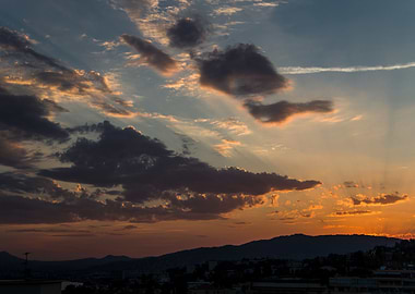 Sunset over Cannes, France.