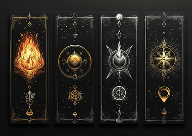 Mystical Tarot Cards with Celestial Designs