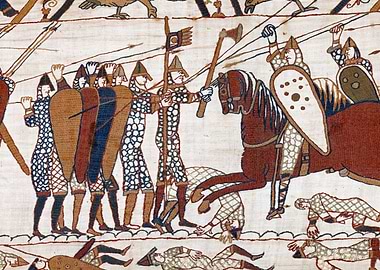 English Warriors at the Battle of Hastings Bayeux Tapestry Scene 52