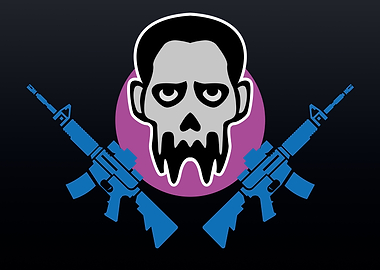 Zombie head with Guns Icon
