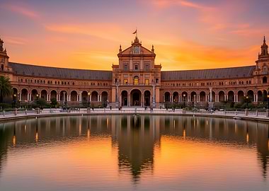 Plaza de España at Sunset
