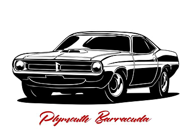 Plymouth Barracuda Car Illustration