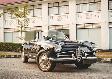 Classic Black Alfa Romeo Spider Convertible
