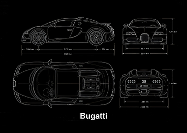 Bugatti Veyron Blueprint Dimensions