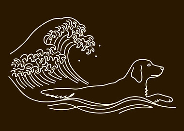 Retriever Surfing a Great Wave