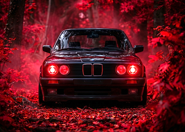 BMW E30 in Red Forest