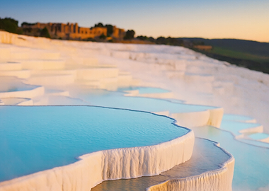 Pamukkale Travertines at Sunset