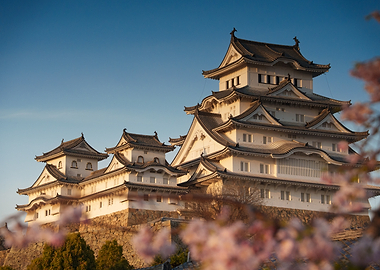Himeji Castle with Cherry Blossoms