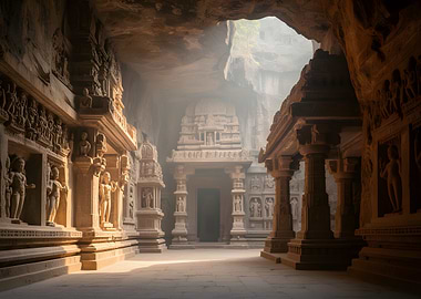 Ancient Cave Temple Interior