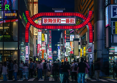 Shinjuku Kabukicho Ichibangai at Night