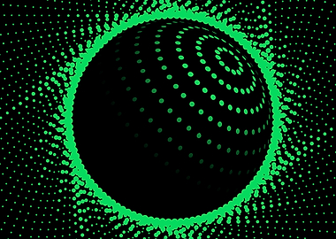 Abstract Green Sphere with Dots