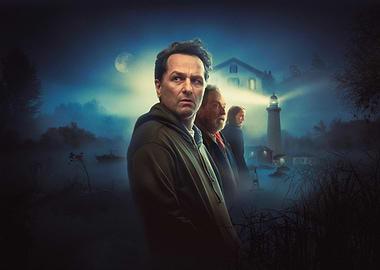 Mysterious Lighthouse Scene with Men
