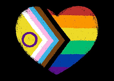 Progress Pride Flag Heart