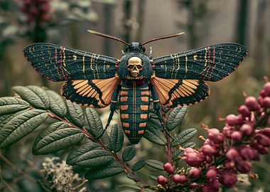 Death's Head Moth with Skull