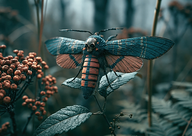 Death's-head Hawkmoth with Skull Face