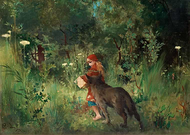 Carl Larsson, Little Red Riding Hood 1881.