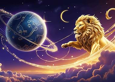 Golden Lion and Celestial Planet