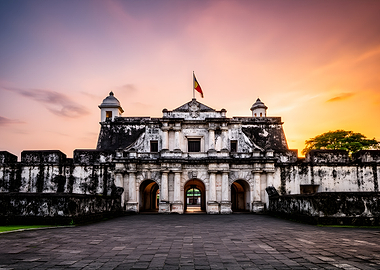 Historic Fortress at Sunset