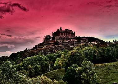 Castle on a Hill at Sunset