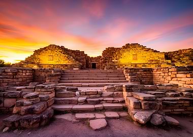 Ancient Ruins at Sunset