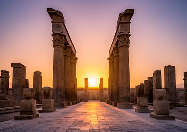 Persepolis Ruins at Sunset