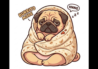 Pug Burrito Mode Sleeping