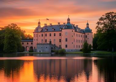 Castle at Sunset Reflection