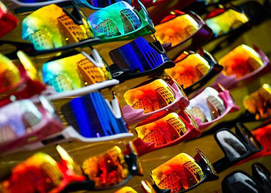 Colorful Sport Sunglasses Display