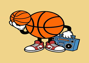 Basketball Character with Boombox