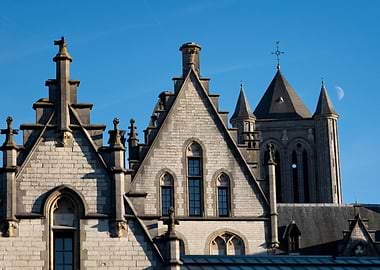 Gothic Architecture with Moon