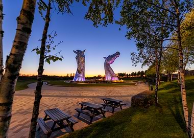 The Kelpies at Dusk